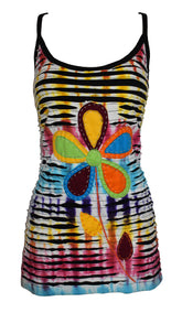 Tie Dye Razor Cut Vest Top - Plus Size